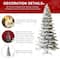 9ft. Pre-Lit Flocked Slim Spruce Artificial Christmas Tree, Warm White LED Lights
